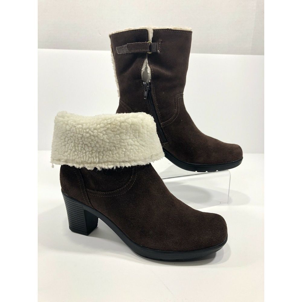 Clarks Bendables Suede Cuff Ankle Boots - Picture 1 of 8